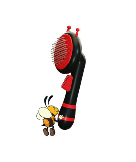 Awpland Pet Bee Self Cleaning Slicker Brush, Dog Brush for Shedding and Deshedding Brush Hair Removes Loose Undercoat, Cute Cat Grooming Supplies for Short & Long Haired Dogs Cats Puppy Rabbit