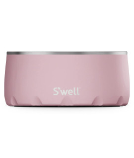 S'well Stainless Steel Dog Bowl - for Medium to Large Size Dogs - 32oz, Pink Topaz - Non-Slip and No-Spill Design with Rubber Bottom, and Dishwasher Safe - BPA-Free Pet Bowl for Food and Water