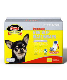 Dono Disposable Male Dog Wraps, Non-Slip Design New Upgrade Male Dog Diaper Puppy Doggy With Super Absorbent Leak-Proof Fit Excitable Urination, Incontinence, Or Male Marking
