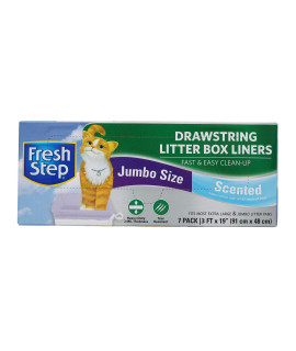 Fresh Step Drawstring Large Litter Box Liners | Heavy Duty Liners for Cat Litter Box | Scented & Unscented Available | Quick & Easy Cleanup, Scented, Jumbo - 4 Pack