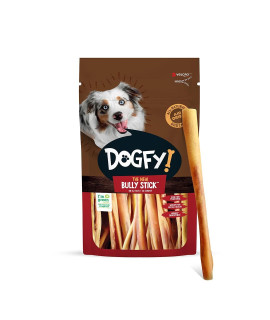 Dogfy The New Bully Sticks For Dogs, 10-12 Inch, 12-Pack - 100% Natural Beef Cheeklong Lasting Dog Chews, Grass-Fed, Grain-Free, Best Bully Stick Alternative For Small, Medium & Large Dogs