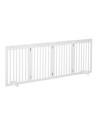 PawHut 24" Freestanding Folding Pet Gate, Wooden Dog Barrier Fence, with 4 Panels and Dual Hinged Design for Doorways, or Stairs, White