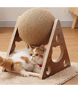 Senhill Cat Scratcher Toy, Natural Sisal Cat Scratching Ball, Cat Scratcher Toy with Ball, Cat Interactive Toys for Indoor Cats Kittens (M)