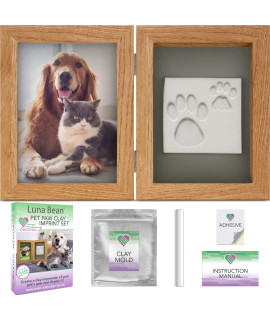 Luna Bean Dog Or Cat Paw Print Kit Clay Wpet Keepsake Picture Frame Gift Box - Dog Mom Gifts For Women - Dog Lover Gifts Cat Mom Gifts - Gifts For Dog Lovers