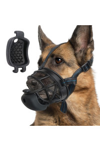 Dog Muzzle With Slow Feeder For Positive Conditioning, Prevents Biting Scavenging Chewing And Licking, Humane Basket Muzzle For Small Medium Large Aggressive Dogs, Allows Panting, Easy To Accept
