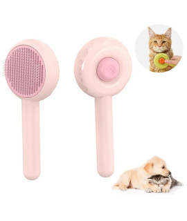 Zaler Dog&Cat Brush,Dog Self-Cleaning Slicker Brush For Shedding And Grooming,Pet Donut Hair Brush Comb For Short And Long Haired Dog&Cat To Remove Loose Hair, Mats, Tangles (Pink)