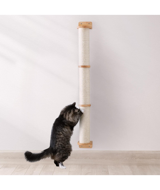 Furmia Cat Wall Scratcher, Cat Wall Furniture For Indoor Cats, Wall Mounted Cat Scratching Post, Modern Cat Scratcher, Cat Scratcher Wall Cat Tree, Cat Wall Scratching Post, Holds Up To 40lbs (3-Tier)