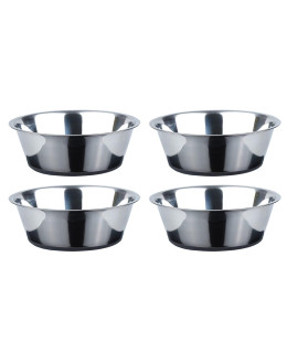 PEGGY11 Deep Stainless Steel Anti-Slip Dog Bowls, Set of 4, Each Holds Up to 16 Cups