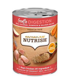 Rachael Ray Nutrish Gentle Digestion Wet Dog Food, Real Chicken, Pumpkin & Salmon, 13 Ounce Can (Pack of 12)