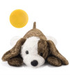 NA Extragele Heartbeat Toy Puppy Toy Heartbeat Stuffed Toy Dog Anxiety Toy Dog Behavioral Aid Toy for Pet Cuddle Comfort Soother Sleep Aid Calm,Dog Plush Toy with Heartbeat,White and Dark Brown