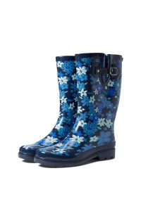 Western Chief Printed Tall Rain Boot For Women - Round Toe, Removable Insole, And Lightly Padded Footbed Urban Flowers 9 M