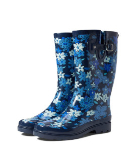 Western Chief Printed Tall Rain Boot For Women - Round Toe, Removable Insole, And Lightly Padded Footbed Urban Flowers 9 M