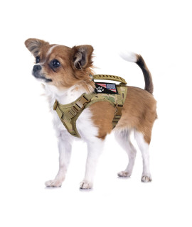 Tactical Dog Harness Tactical Puppy Vest With Rubber Handle K9 Military Adjustable Pet Vest Harness For Outdoor Training Xs Dog Harness (Camouflage Harness)