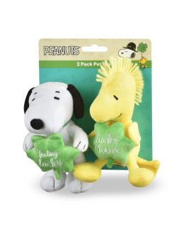 Peanuts For Pets Snoopy Woodstock Lucky Clover St Patrickas Day Squeaky Pet Toy 2 Pieces Peanuts Dog Toys, Snoopy Woodstock St Patrickas Day Ff20324 Feeling Lucky 6 Inch