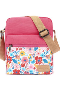 Leaper Small Canvas Crossbody Bag And Purse Set (Sd07-Pink)