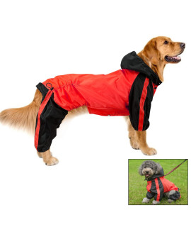Dog Raincoats For Large Dogs, Dog Raincoat Pet Waterproof Rain Jacket With Hood, Waterproof Dog Raincoat Hooded Slicker Poncho, Rain Poncho Jacket For Small Medium Large Dogs (Small, Red)