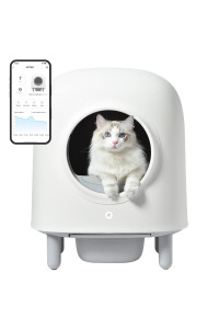 Petree Self Cleaning Cat Litter Box, No More Scooping Automatic Cat Litter Box With App Control, Safety Protection, Odor Removal, Large Space For Multiple Cats