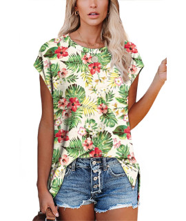 Hawaiian Shirts For Women Ladies Tops Summer Short Sleeve V Neck Yellow Xl