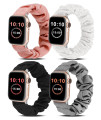 Wearlizer 4 Packs Compatible With Apple Watch Band Scrunchie 49454442Mm Soft Cloth Cute Printed Elastic Watch Bands Women Stretchy Bracelet Wristband Strap For Ultra Series 8 7 Se 6 5 4 3 2 1