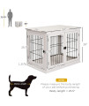 PawHut Dog Crate Furniture, Small Dog Cage End Table with Two Opening Sides, Lockable Door, Puppy Kennel Indoor, Cute and Decorative, Pure White