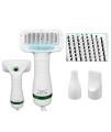 Pet Hair Dryer,2-in-1 Pet Grooming Slicker Brush,One Button Hair Removal,3 Heat Settings,Portable Dog and Cat Home Professional Beauty Care,With 2 Replaceable Blowing Head