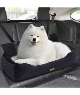 Dog Car Booster Seat For Large Medium Dog Pet Travel Safety Car Back Seat Dog Bed With Washable Pee Pads Non-Slip Base And Detachable Design