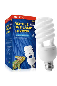 Tekizoo Uva Uvb Light Bulb 50100 Compact Florescent Terrarium Lamp For Tropicaldesert Reptiles And Amphibians (26W 50)