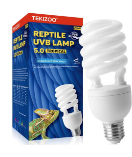 Tekizoo Uva Uvb Light Bulb 50100 Compact Florescent Terrarium Lamp For Tropicaldesert Reptiles And Amphibians (26W 50)