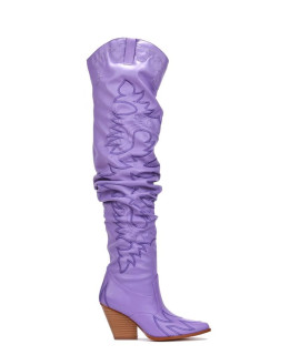 Cape Robbin Kelsey-30 Rock Star Western Pointed Slouchy Over Knee Thigh Boot Lilac Sz:8