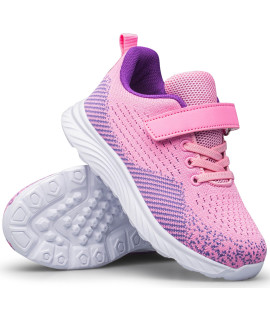 Murdesot Kids Shoes Toddler Boys Girls Athletic Running Sports Strap Sneakers For Toddlerlittle Kidbig Kid 8 Pinkpurple