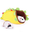 Taco Guinea Pig Tunnel House, Washable Small Animals Hideout, Fun Stay Open Cage Bed For Chinchilla, Hamsters, Hedgehog, Bunny, Rabbits And Small Animal, Tube Toys Playing Sleeping Warm Nest Habitats