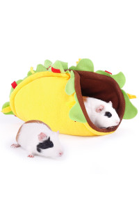 Taco Guinea Pig Tunnel House, Washable Small Animals Hideout, Fun Stay Open Cage Bed For Chinchilla, Hamsters, Hedgehog, Bunny, Rabbits And Small Animal, Tube Toys Playing Sleeping Warm Nest Habitats
