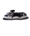 Dog Bed King Pet Bed for Dogs and Cats - Extra Large Grey Microsuede & Sherpa Comfy Couch Sofa-Style Lounger Pillow Cushion Dog Bed, Removable Machine Washable Cover. (FPP-DBK-003)