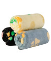 Dono 1 Pack 3 Blankets Soft Fluffy Cute Paw Pattern Fleece Pet Blanket Warm Sleep Mat Cute Print Design Puppy Kitten Blanket Doggy Mat Paw Print for Animals-23 * 16in