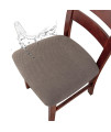 Genina Seat Covers For Dining Chairs Cover 100% Waterproof Dining Room Chair Seat Covers Kitchen Chair Covers (4 Pcs, Taupe)