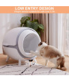 Self-Cleaning Cat Litter Box, FRAPOW No Scooping Automatic Cat Litter Box Safety Protection Extra Large Cabin Weight Sensor APP Control Timer Smart Cat Litter Box Washable Cleaning Cabin