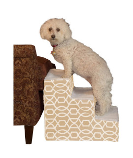 Pet Gear Pet Step III Pet Stairs for Small Dogs and Cats up to 50 pounds, Lightweight, Easy Assembly (No Tools Required) - Available in 2 Models, 3 Colors AM9630TBE Trellis Print Natural Beige 2022