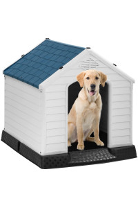 BestPet Dog House Indoor Outdoor Durable Ventilate Waterproof Pet Plastic Dog House for Small Medium Large Dogs Insulated Puppy Shelter Kennel Crate with Air Vents and Elevated Floor (32" H)