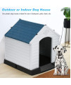 BestPet Dog House Indoor Outdoor Durable Ventilate Waterproof Pet Plastic Dog House for Small Medium Large Dogs Insulated Puppy Shelter Kennel Crate with Air Vents and Elevated Floor (32" H)