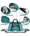 PetAmi Premium Airline Approved Soft-Sided Pet Travel Carrier | Ideal for Small - Medium Sized Cats, Dogs, and Pets | Ventilated, Comfortable Design with Safety Features (Large, Heather Blue)