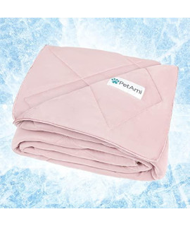 PetAmi Premium Cooling Dog Blanket | Lightweight Fluffy Pet Throw Blanket Bed Cover for Dogs, Cat, Puppies | Pet Blanket Furniture Protector Couch Sofa | Reversible Fuzzy Cozy | 29x40, Pink