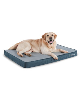 Orthopedic Dog Bed with Removable Washable Cover, Gel Memory Foam and Sponge 2-Layer, Pet Beds with Waterproof Lining and Anti-Slip Bottom for Large Dogs