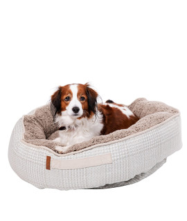 Bark and Slumber Henry Houndstooth Medium Plush Round Cloud Dog Bed
