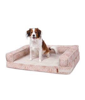 Bark and Slumber Roll Over Rust Medium Foam Sofa Style Dog Bed