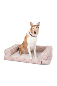 Bark and Slumber Roll Over Rust Large Foam Sofa Style Dog Bed