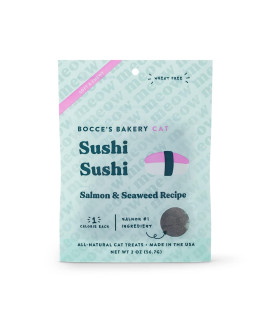 Bocce'S Bakery Sushi Sushi Treats For Cats, Wheat-Free Everyday Cat Treats, Made With Limited-Ingredients, Baked In The Usa, All-Natural Soft & Chewy Bites, Salmon & Seaweed Recipe, 2 Oz