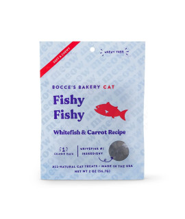 Bocce'S Bakery Fishy Fishy Treats For Cats, Wheat-Free Everyday Cat Treats, Made With Limited-Ingredients, Baked In The Usa, All-Natural Soft & Chewy Bites, Fish & Carrot Recipe, 2 Oz