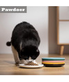 Pawdoer Ceramic Shallow Cat Dish, Whisker Fatigue Free Cat Food Bowls, Wide and Small Pet Plate for Kitten and Kitty, Short Legged Munchkin Cat