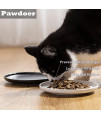 Pawdoer Ceramic Shallow Cat Dish, Whisker Fatigue Free Cat Food Bowls, Wide and Small Pet Plate for Kitten and Kitty, Short Legged Munchkin Cat