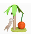 JAMBOS Tropical Island Cat Scratching Post with Scratching Ball, Cat Playground,Made by Natural Sisal for Indoor Cats
